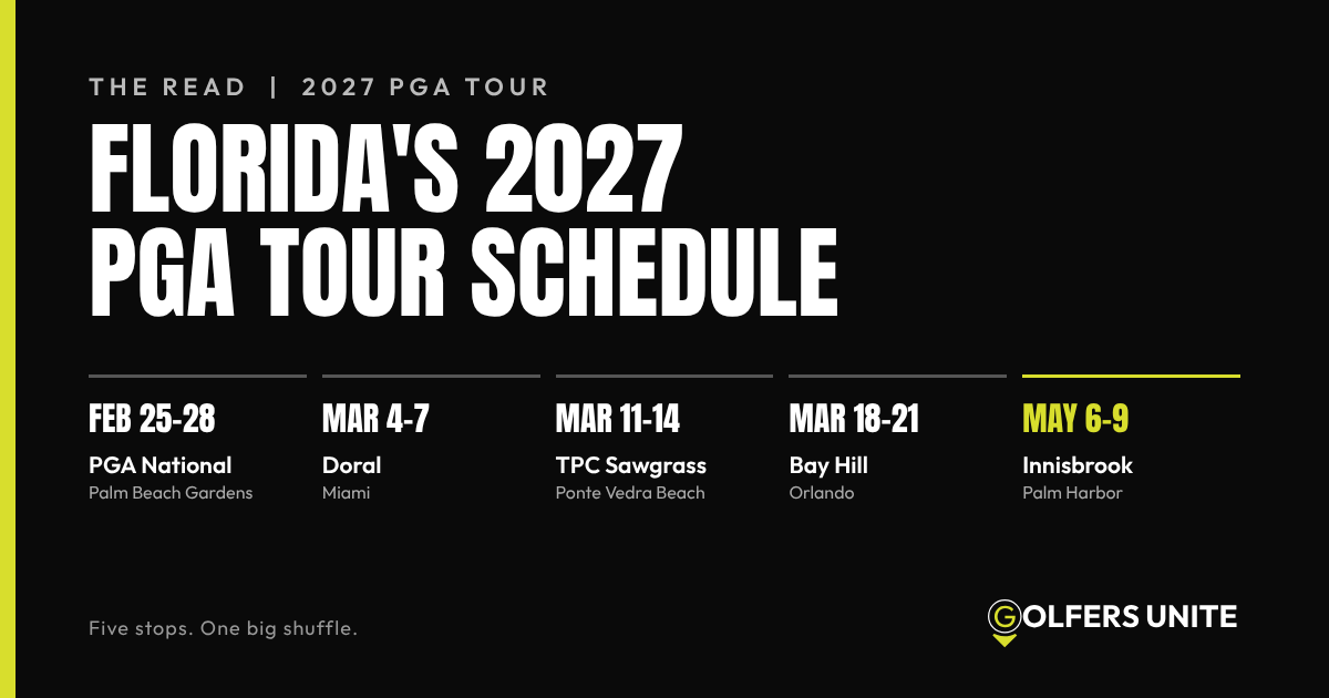 Florida 2027 PGA Tour schedule: PGA National, Doral, TPC Sawgrass, Bay Hill and Innisbrook